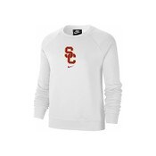 USC Trojans Women's Nike White SC Interlock Varsity Crew Neck Sweatshirt